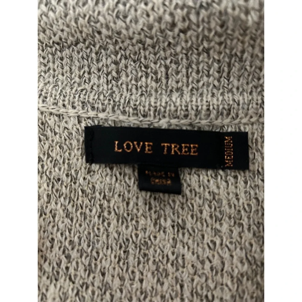 Tan Beige Open Front Knit Cardigan Sweater Size Medium 9010WH Oatmeal Cozy Layer